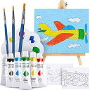 J MARK Kids t Set and t Easel Acrylic ting Kit, Safe Washable ts, Wood Easel, 2 ...