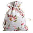 Venxic 50個 花柄巾着ギフトバッグ クリスマス 結婚式 ブライダル記念品 パーティー シャワー 誕生日バッグ ジュエリーポーチ 袋 5.3 x 3.9イ...