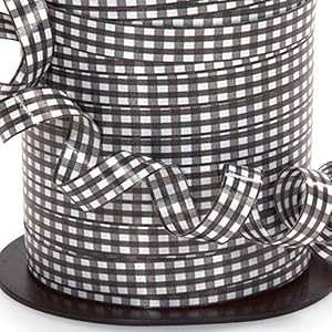 Υ󥬥  ܥ -  3/8  x 250 䡼 NW Black and White Gingham Cu...