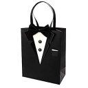 Crisky Classic Black Tuxedo Gift Bags for Groomsman Father's Birthday Anniversar...