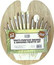 アートアドバンテージ ウッドパレット ブラシ12本付き (2セット) Art Advantage Wood Palette with 12 Brushes (2...