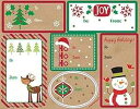 クリスマス紙粘着ラベル - 4 1/2 インチ x 5 3/4 インチ マルチカラー - 48 個パック amscan Christmas Paper Adhesive Labels - 4 1/2" x 5 3/4" Multicolor - Pack of 48