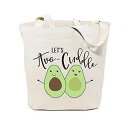 The Cotton & Canvas Co. Let's Avo-cuddle 再利用可能な食料品バッグとファーマーズ マーケット トートバッグ The Cotton & Canvas Co. Let's Avo-cuddle Reusable Grocery Bag and Farmers Market Tote Bag