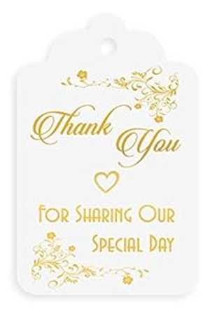 K11 Photo Design Thank You Gift Tags Gold Foil, 50 Pack, Thanks for Sharing Our ...