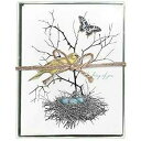 モンゴメリーストリートの鳥の巣と蝶のリサイクルノートカード、箱入り8枚セット Montgomery Street Designs Montgomery Street Bird's Nest and Butterfly Recycled Note Cards, Boxed Set of 8