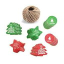 AKOAK Assorted 6 Styles 120 Pieces Merry Christmas Letter Paper Labels Christmas...
