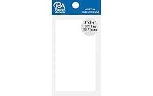 PA ペーパー アクセント ギフトタグ 2x3.5 50 個 ホワイト PA Paper Accents Gift Tag 2x3.5 50pc White