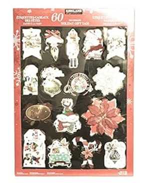 KIRKLAND SIGNATURE 手作りホリデーギフトタグ、60枚、マルチカラー KIRKLAND SIGNATURE Handmade Holiday G...