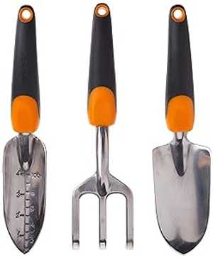 Fiskars 384490-1001 Ergo Garden Tool Set, Regular Package, Black/Orang...