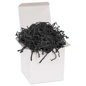 BOX USA 10 ポンド ブラック クリンクル紙 梱包、発送、移動用ボックスフィラー 細断紙 ボックスパッケージ、バスケットの詰め物、バッグ、ギフトラッピン...