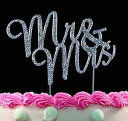 Mr & Mrs ゴールドクリスタルケーキトッパー ブリンブリンゴールドケーキデコレーション 結婚式 誕生日 記念日 シャワーパーティー Yacanna Mr ...