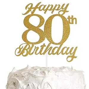 80歳の誕生日ケーキトッパー、80歳のハッピーバースデーパーティーデコレーション、プレミアムゴールドグリッター付き。 ALPHA K 80th Birthday Cake Topper, 80th Happy Birthday Party Decoration with Premium Gold Glitter 80歳の誕生日ケーキトッパー、80歳のハッピーバースデーパーティーデコレーション、プレミアムゴールドグリッター付き。 ALPHA K 80th Birthday Cake Topper, 80th Happy Birthday Party Decoration with Premium Gold Glitter