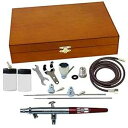 パーシェ エアブラシ ダブルアクション エアブラシ 木製ケース入り Paasche Airbrush Double Action Airbrush in Woo...