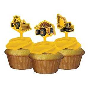 Creative Converting 091590 Construction Birthday Zone カップケーキトッパー パーティー用品 0.2 x 4 x 5インチ マルチカラー Creative Converting 091590 Construction Birthday Zone Cupcake Topper Party Supplies, 0.2 x 4 x 5", Mul