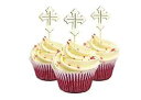 イースタークロス初聖体カップケーキトッパーカードストックカラー12個パックデコレーションホワイト picwrap Easter Cross first communion Cupcake Topper card stock Color 12 pc Pack Decoration White