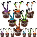 Whaline ハロウィン カップケーキ トッパー ウィッチ ブーツ 紙カップケーキ デコレーション カップケーキ皿 デコレーション パーティー用品 30個パック Whaline Halloween Cupcake Toppers Witch Boot Paper Cupcake Decorations for Cupcake Dish