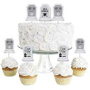Big Dot of Happiness Graveyard Tombstone – デザートカップケーキトッパー – ハロウィーンパーティークリアトリートピック – 24個セット Big Dot of Happiness Graveyard Tombstones - Dessert Cupcake Toppers - Halloween Party Clear Trea