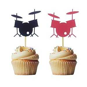 Morndew 24 個の音符カップケーキトッパー 音楽パーティー ロックスターパーティー 誕生日パーティー ベビーシャワー ウェディングパーティーデコレーション Morndew 24 PCS Music Note Cupcake Toppers for Music Party Rock Star Party Birthday Par