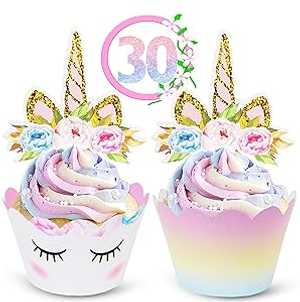 ユニコーン カップケーキ トッパーとラッパー デコレーション (各 30 個) - ユニコーン トッパー付きリバーシブル レインボー カップ ケーキ ライナー 女の子の誕生日パーティー用のかわいいデコレーション用品 ecoZen Lifestyle Unicorn Cupcake Toppe ユニコーン カップケーキ トッパーとラッパー デコレーション (各 30 個) - ユニコーン トッパー付きリバーシブル レインボー カップ ケーキ ライナー 女の子の誕生日パーティー用のかわいいデコレーション用品 ecoZen Lifestyle Unicorn Cupcake Toppe