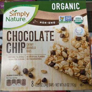 単に自然の有機チョコレートチップ歯ごたえのあるグラノーラバー6.8オンス（0.8オンスx 8バー）、1パック Simply Nature Organic Chocolate Chip Chewy Granola Bars 6.8oz(0.8oz x 8bars), Pack of 1