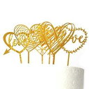 プラスチック ゴールド ハート ウェディング ケーキ トッパー バレンタインデー パーティー デコレーション 6個 Boieo Plastic Gold Heart Wedding Cake Toppers Valentine's Day Party Decorations, 6 pcs