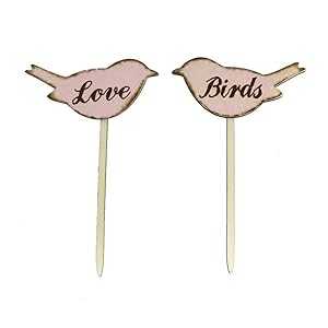 Exceart 2pcs Wooden Wedding Cake Toppers Love Birds Cupcake Toppers for Rustic Wedding Engagement Valentines Day Party Decoration Exceart 2pcs Wooden Wedding Cake Toppers Love Birds Cupcake Toppers for Rustic Wedding Engagement Valentines Day Party Decoration