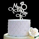 Miss To Mrs ケーキトッパー - ブライダルシャワー、夫妻の結婚式/婚約/結婚パーティーデコレーション (ミラーシルバーアクリル) JIEEIN Miss To Mrs Cake Toppers - Bridal Shower,Mr and Mrs Wedding/Engagement/Marriage Party Decorations (Mir