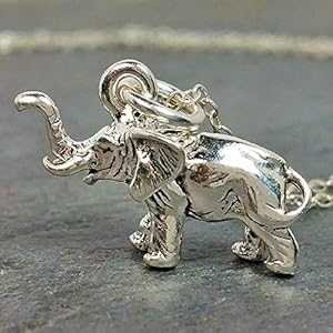 アフリカ象チャームネックレス - 925スターリングシルバー、18インチ EnCharmed African Elephant Charm Necklace - 925 Sterling Silv..