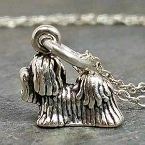 小さなシーズー チャーム ネックレス - 925 スターリング シルバー、18 インチ EnCharmed Tiny Shih Tzu Charm Necklace - 925 Sterling Silver, 18"