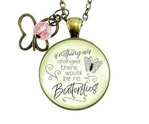 Gutsy Goodness 24 インチ バタフライ ネックレス If Nothing Changed インスピレーションワード バタ..