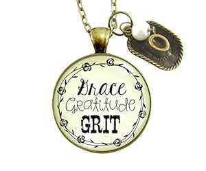 Gutsy Goodness 36 インチ グレース グラティチュード グリット カントリー ネックレス ウエスタン カウ ジュエリー Gutsy Goodness 36" Grace Gratitude Grit Country Necklace Western Cow Jewelry