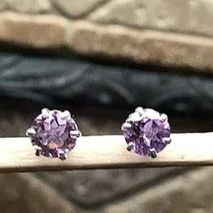 ナチュラル 2ct パープル アメジスト 925 ソリッド スターリング シルバー イヤリング 7mm Natural Rocks by Kala Natural 2ct Purple Amethyst 925 Solid Sterling Silver Earrings 7mm ナチュラル 2ct パープル アメジスト 925 ソリッド スターリング シルバー イヤリング 7mm Natural Rocks by Kala Natural 2ct Purple Amethyst 925 Solid Sterling Silver Earrings 7mm