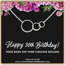 30 歳の誕生日おめでとう • 女性へのギフト • 925 スターリングシルバー • スリー サークル ネックレス R...