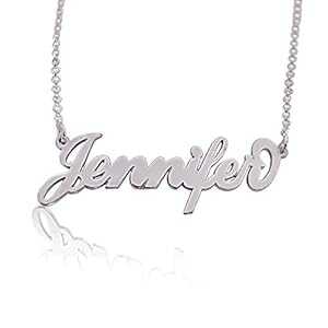 パーソナライズされたジェニファーネームネックレス、カスタムメイド在庫、スターリングシルバー Hilis Jewelry Personalized Jennifer Name Necklace, Custom made in stock, Sterling Silver