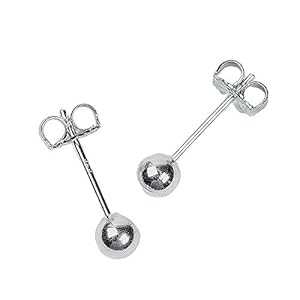 6mm スターリングシルバー ボール スタッド ピアス Melanie Golden Jewelry 6mm Sterling Silver Ball Stud Earrings