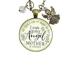Gutsy Goodness 36 インチ ママの思い出 エンジェル ネックレス All I am Quote メモリアル ジュエリー ギフト Gutsy Go...