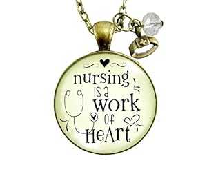 Gutsy Goodness 24 インチ ナース ネックレス 看護 仕事 ハート サンキュー ギフト 医療 レディース チャーム ジュエリー Gutsy Go...