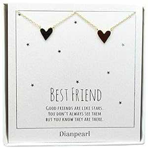 ハートネックレス 2 個親友ネックレス 2 個 BFF ネックレス、友情ネックレス 2 個、ゴールド可憐なネックレス、クリスマスギフト、卒業ギフトハート、バレン...