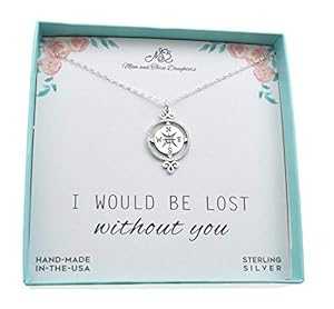 コンパスネックレス、I would Be Lost Without You、18インチスターリングシルバーケーブルチェーンのスターリングシルバー。妻へのギフト、ガールフレンドへのギフト、婚約者へのギフト Mom & Three Daughters Compass Necklace, I Would Be Lost Without コンパスネックレス、I would Be Lost Without You、18インチスターリングシルバーケーブルチェーンのスターリングシルバー。妻へのギフト、ガールフレンドへのギフト、婚約者へのギフト Mom & Three Daughters Compass Necklace, I Would Be Lost Without