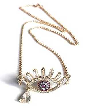 レッドイービルアイチャームネックレスプロテクションジュエリー18.5インチチェーン Sifrimania Red Evil Eye Charm Necklace Protection Jewelry 18.5 Inches Chain