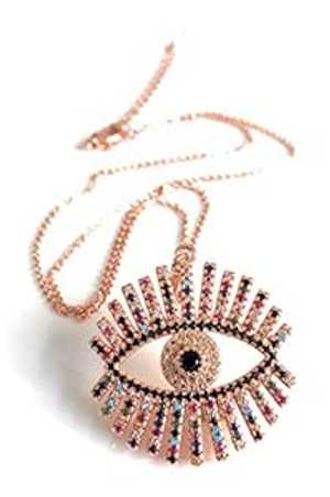Evil Eye ネックレス レインボー ローズゴールド パテッド ペンダント 17.5 インチ チェーン Sifrimania Evil Eye Necklace Rainbow Rose Gold Pated Pendant 17.5 Inches Chain Evil Eye ネックレス レインボー ローズゴールド パテッド ペンダント 17.5 インチ チェーン Sifrimania Evil Eye Necklace Rainbow Rose Gold Pated Pendant 17.5 Inches Chain