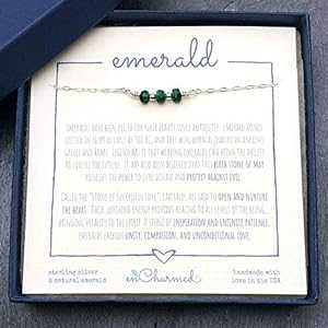 本物のエメラルド調節可能な可憐なチョーカーネックレス - 925 スターリングシルバー、14インチ - 17インチ EnCharmed Genuine Emerald Adjustable Dainty Choker Necklace - 925 Sterling Silver, 14" - 17" 本物のエメラルド調節可能な可憐なチョーカーネックレス - 925 スターリングシルバー、14インチ - 17インチ EnCharmed Genuine Emerald Adjustable Dainty Choker Necklace - 925 Sterling Silver, 14" - 17"