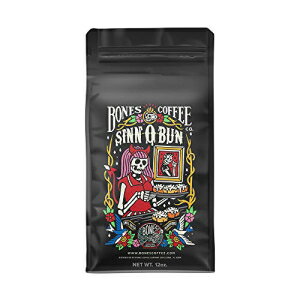 ボーンズコーヒーカンパニーフレーバーコーヒー豆、冷製コーヒー用ジンオーバンホールビーンコーヒー、シナモンロールフレーバーの低酸ミディアムローストグルメコーヒー豆（ホールビーン） Bones Coffee Company Flavored Coffee Beans, Sinn-O-Bun Whole Bean C