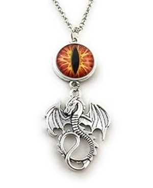 ドラゴンの目のネックレス Fern & Filigree Eye Necklace with Dragon