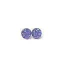 金属に敏感な耳用フェイクドゥルージーストーンプラスチックポストイヤリング、10mm ライラック Pretty Smart Faux Druzy Stone Plastic Post Earrings for Metal Sensitive Ears, 10mm Lilac