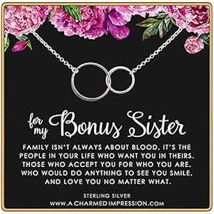 ボーナス姉妹ネックレス • 2 つの接続されたサークル • 925 スターリングシルバー • 義理の姉妹 • 新...