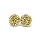 目に見えないクリップオンフェイクドゥルージーイヤリング、非ピアス耳用、ゴールドトーン、8mm Pretty Smart Invisible Clip On Faux Druzy Earrings for Non-Pierced Ears, Gold-tone, 8mm