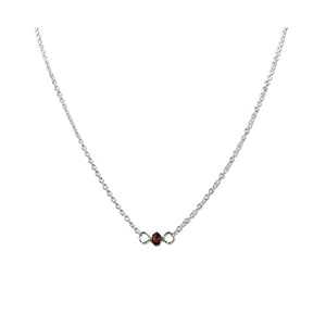 手作りスターリングシルバー ガーネット チョーカー ネックレス – 1月の誕生石、レッドジェムストーン – 14インチ – ...