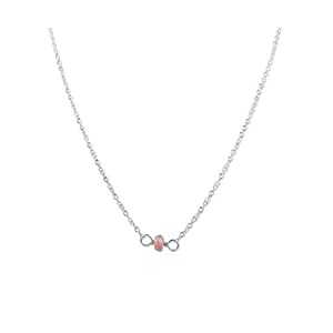 ハンドメイド スターリングシルバー ピンクトルマリン チョーカー ネックレス - 10月の誕生石、宝石 - 14インチ - 卒業プレゼント、娘、女の子、孫娘、お...