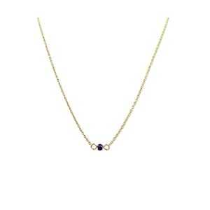 手作りのゴールドとパープルアメジストチョーカーネックレス – イエローゴールドフィル、長さ14インチ – 2月の誕生石 – ...